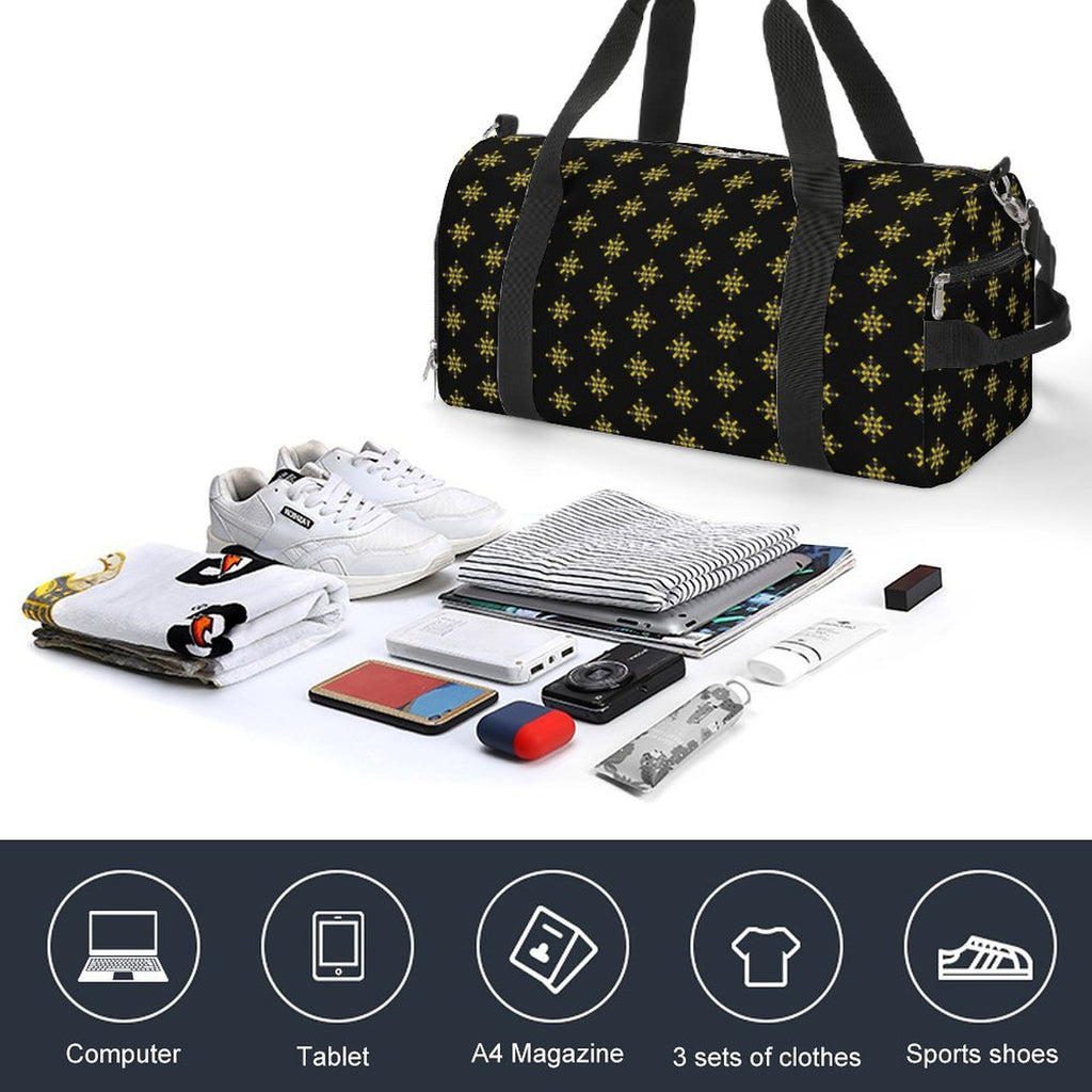 Black & Yellow Diamond - Black Gym Bag