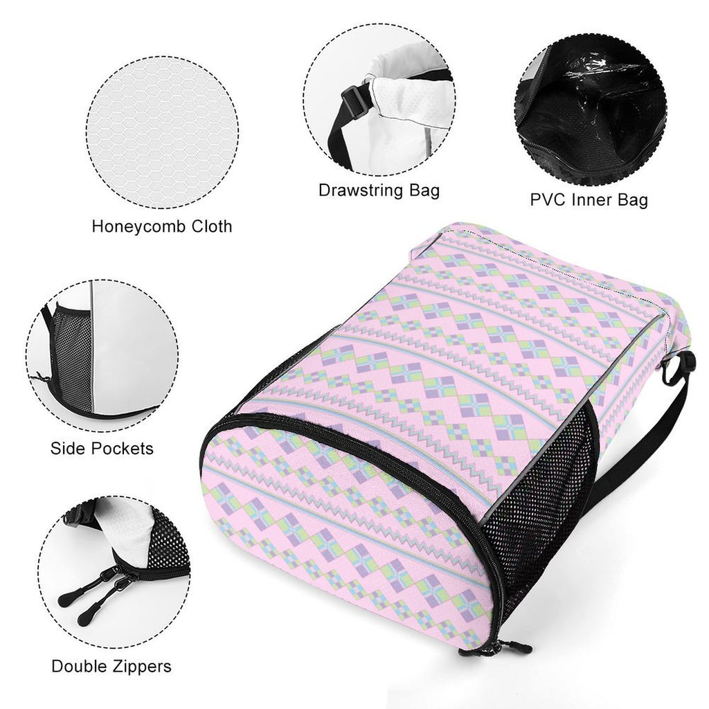 Pink Sports Drawstring Bag