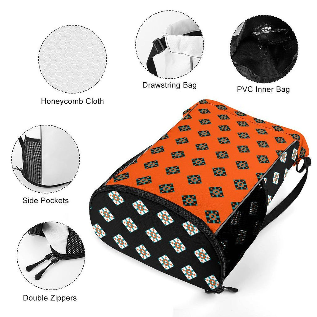 Teal Diamond Design - Sports Drawstring Bag
