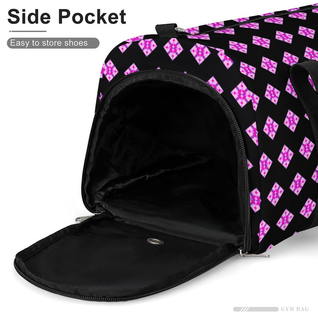 Pink & Purple Diamond - Black Gym Bag