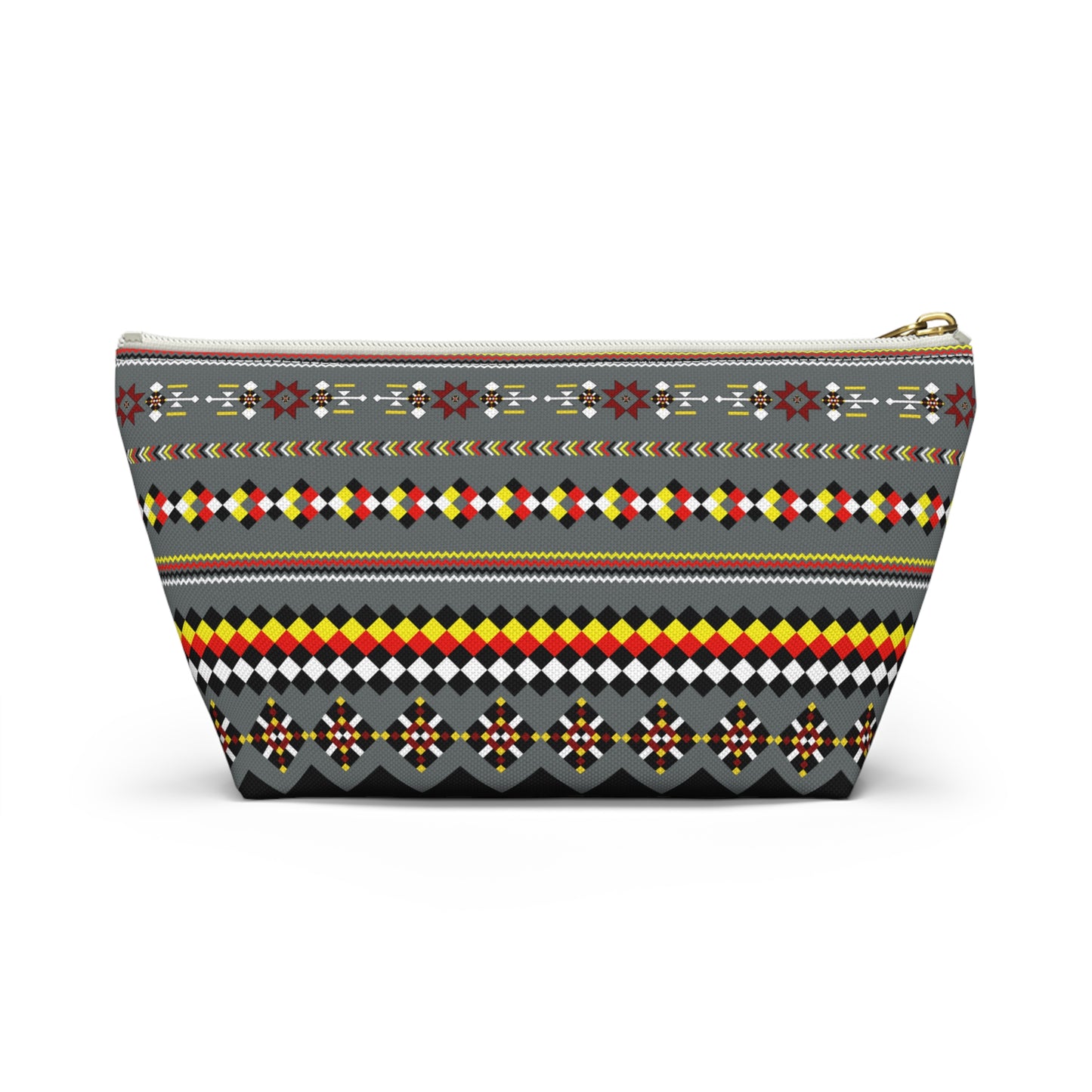 Dark Grey Colorful Accessory Pouch, Versatile Makeup Bag, Travel Organizer, Unique Gift for Her, Bright Patterned Clutch, Festival Essentials