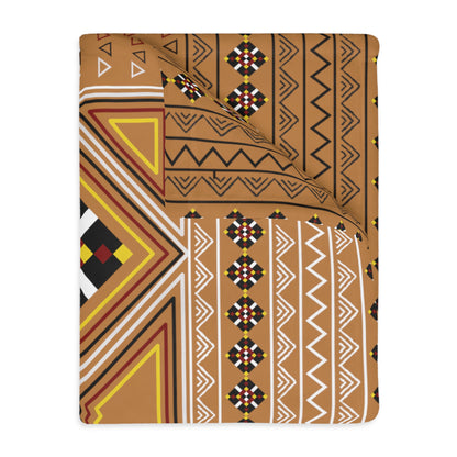 Light Brown Velveteen Microfiber Blanket (Two-sided print)