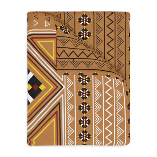 Light Brown Velveteen Microfiber Blanket (Two-sided print)