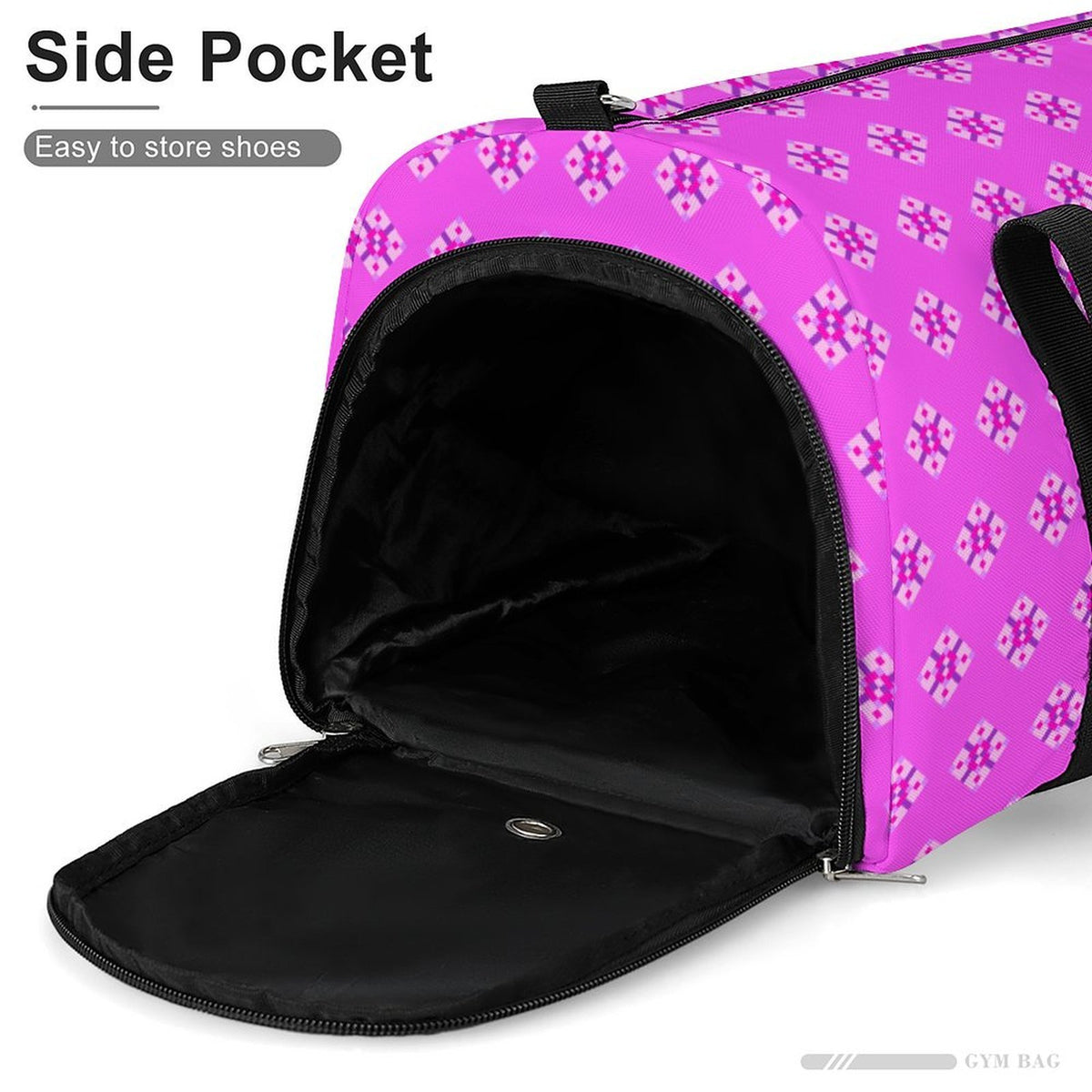 Pink & Purple Diamond - Pink Gym Bag