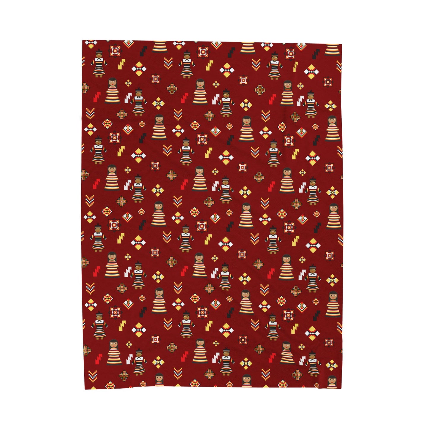 Seminole Dolls Velveteen Plush Blanket Maroon