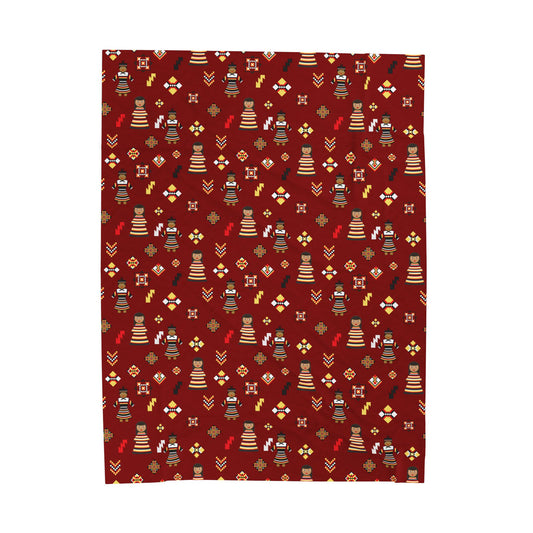 Seminole Dolls Velveteen Plush Blanket Maroon