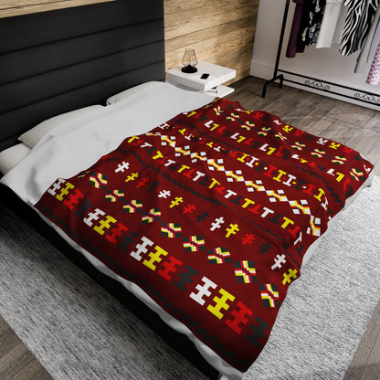 Plush Blanket with Seminole Patchwork
