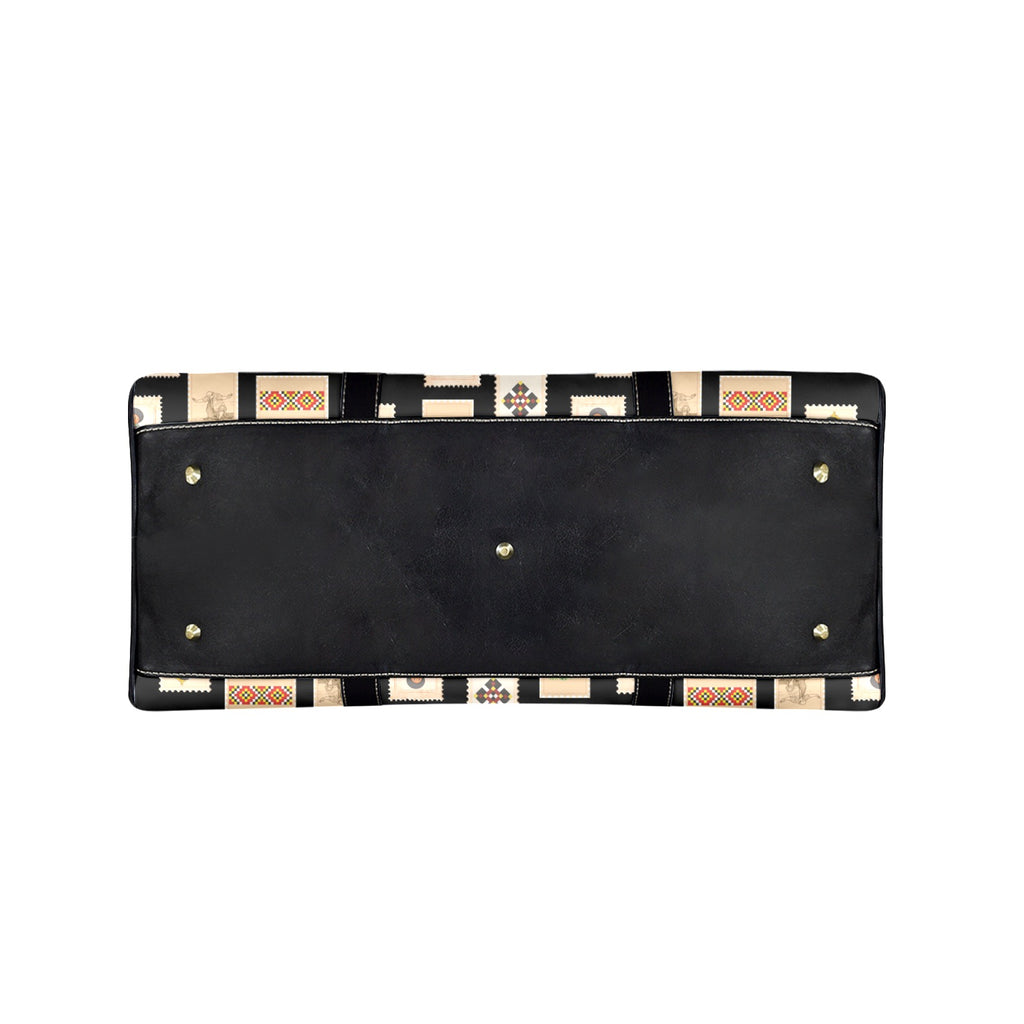 Postage Leather Travel Bag-Large (Long Patch)