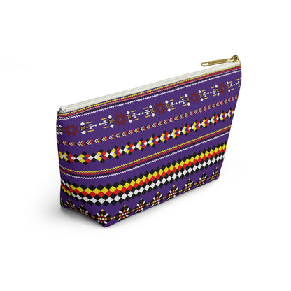 Purple Accessory Pouch, Versatile Makeup Bag, Travel Organizer, Unique Gift for Her, Bright Patterned Clutch, Festival Essentials