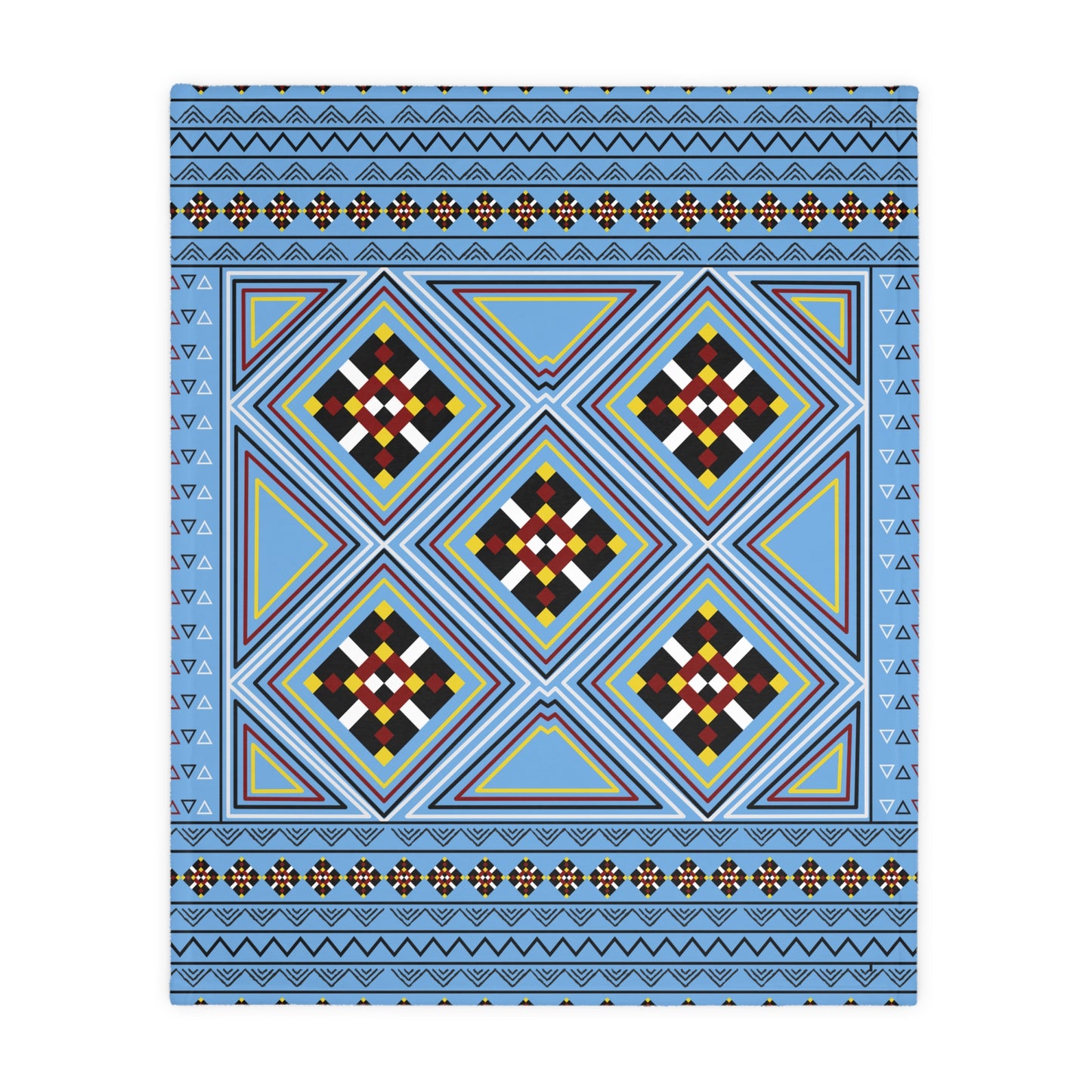 Blue Velveteen Microfiber Blanket (Two-sided print)
