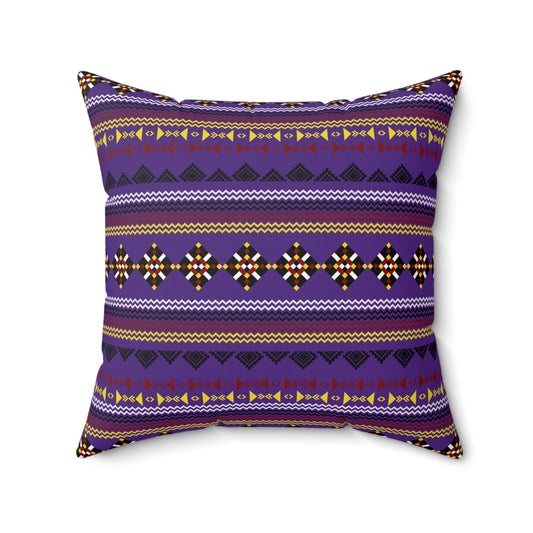 Native American Purple Spun Polyester Pillow