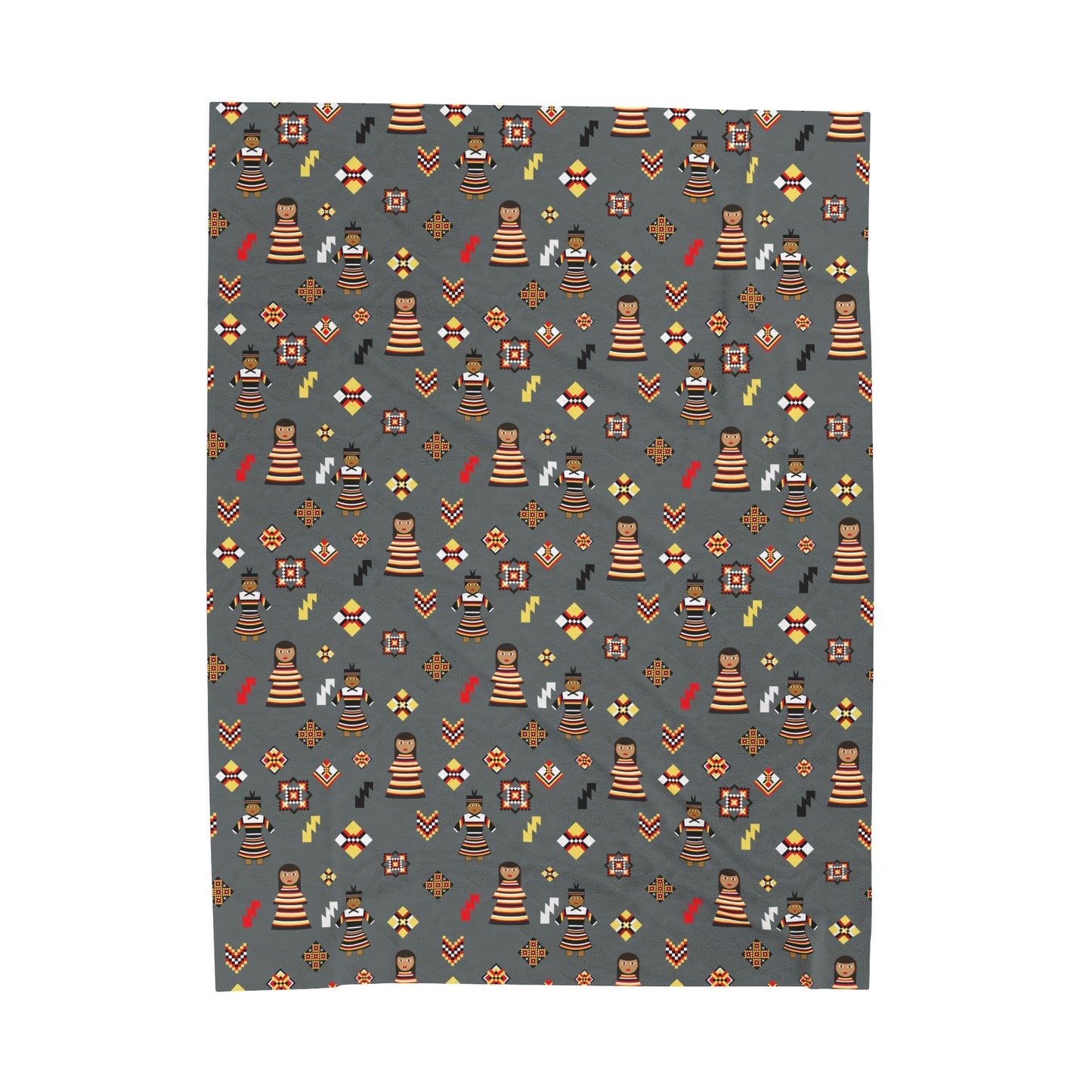 Seminole Dolls Velveteen Plush Blanket GREY