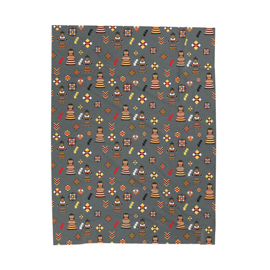 Seminole Dolls Velveteen Plush Blanket GREY