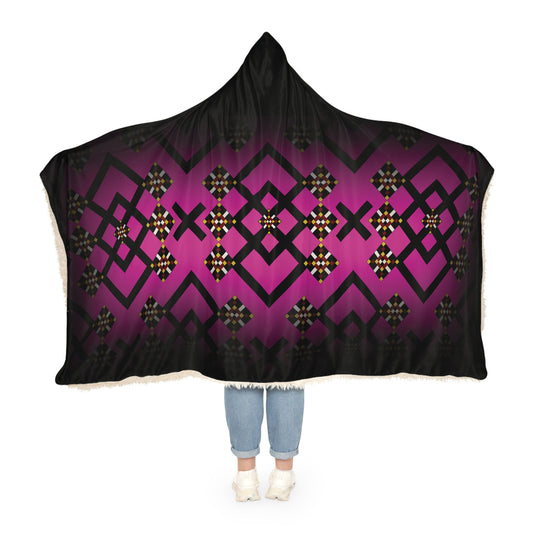 Cozy Snuggle Blanket, Warm Throw for Movies, Gift for Homebodies, Soft Hooded Blanket, Perfect for Cold Nights, Unique Pattern Design