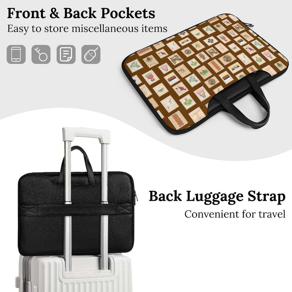 Mocha PU Leather Laptop Bag 42x30.5cm