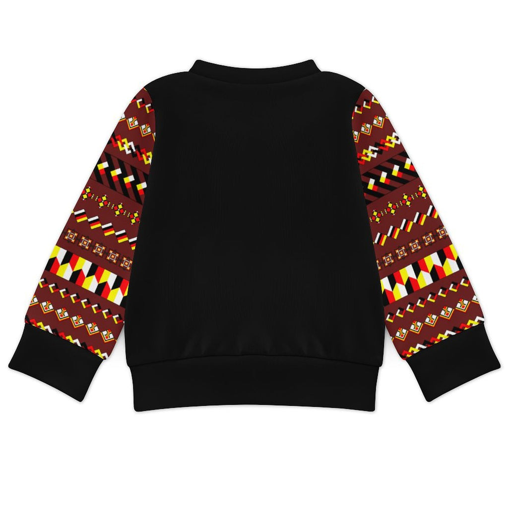 Black & Maroon Toddlers' Crewneck Sweatshirt