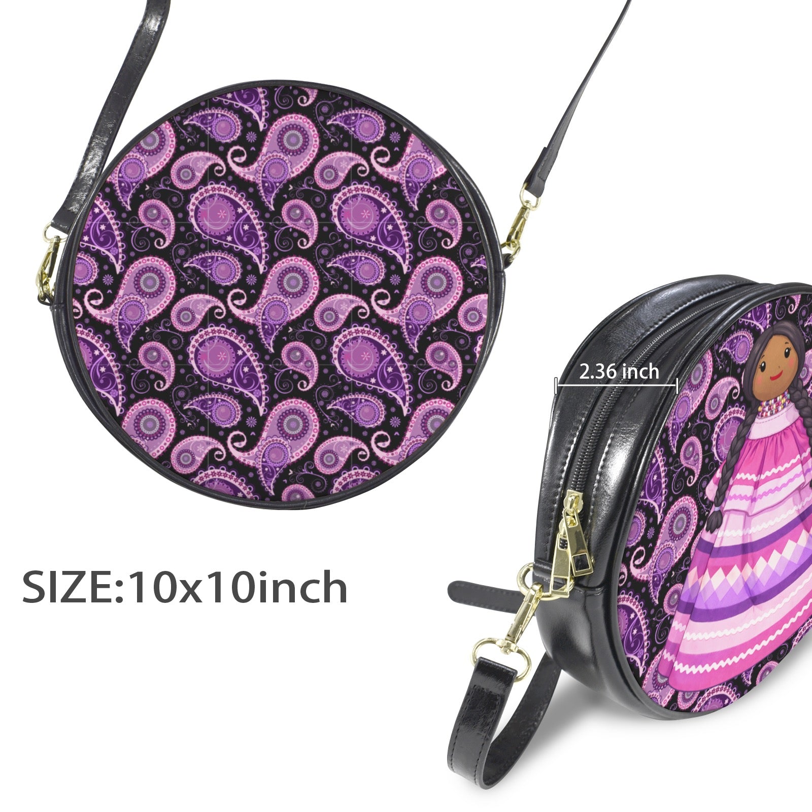 Paisley Round Sling Bag (Large)
