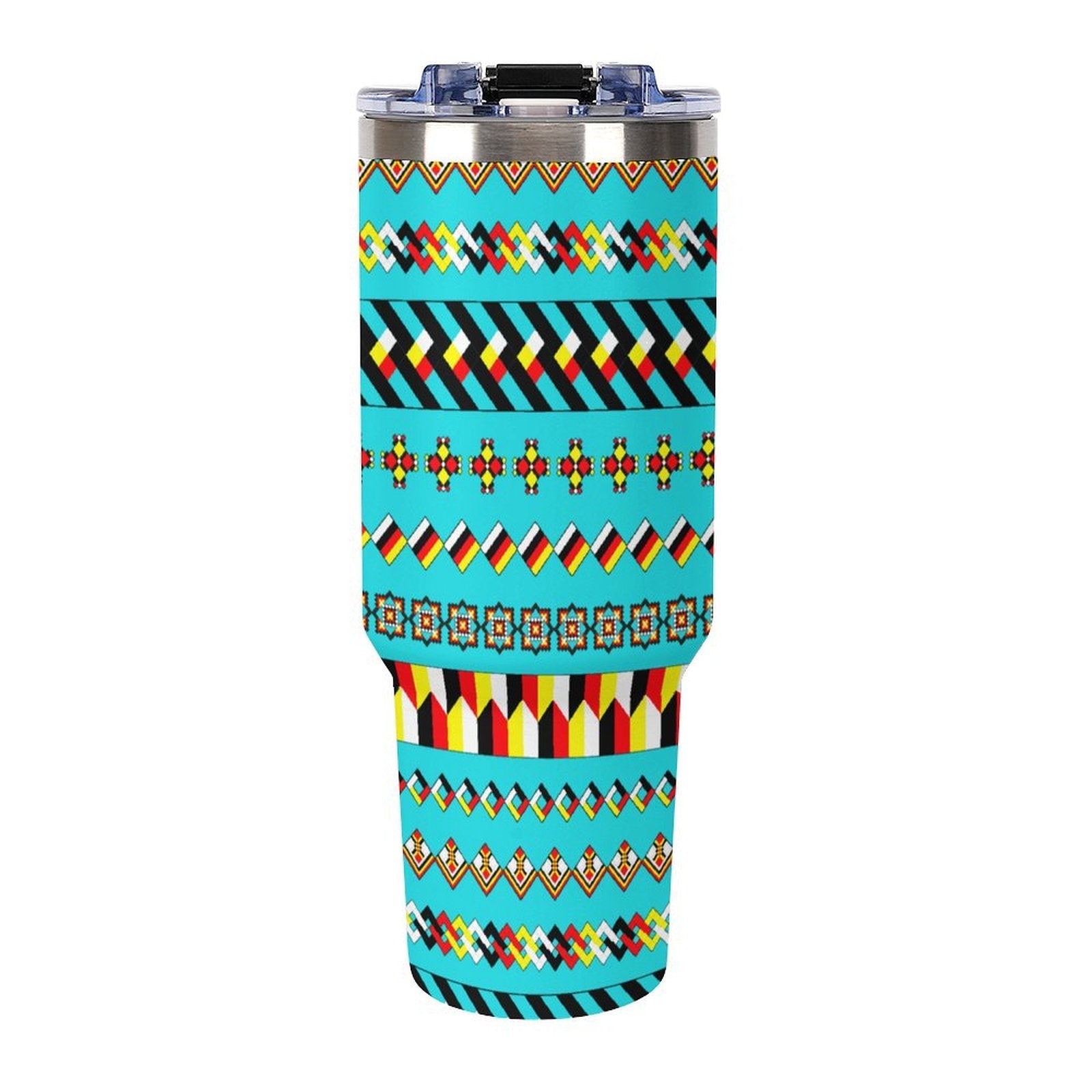 Teal 40oz Tumbler with Multi-Color Handle