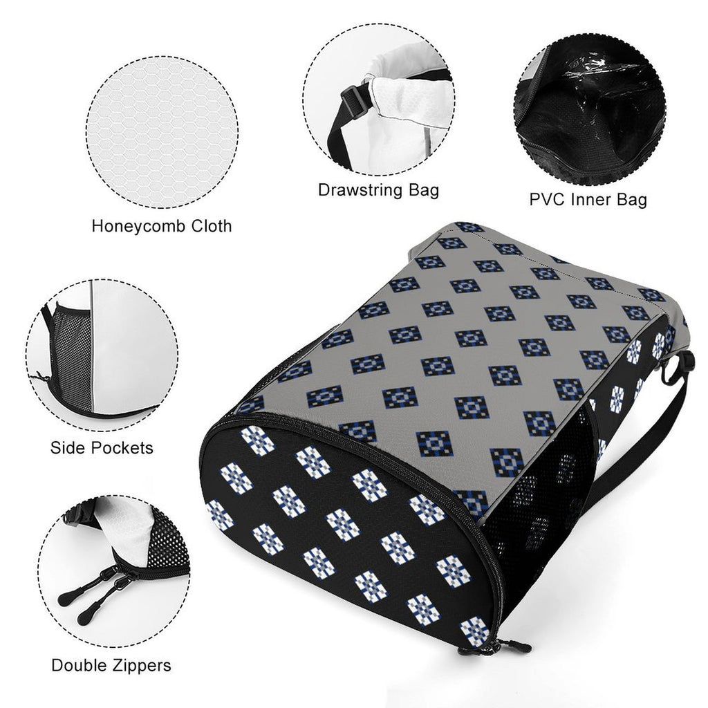 Navy Diamond Design - Sports Drawstring Bag