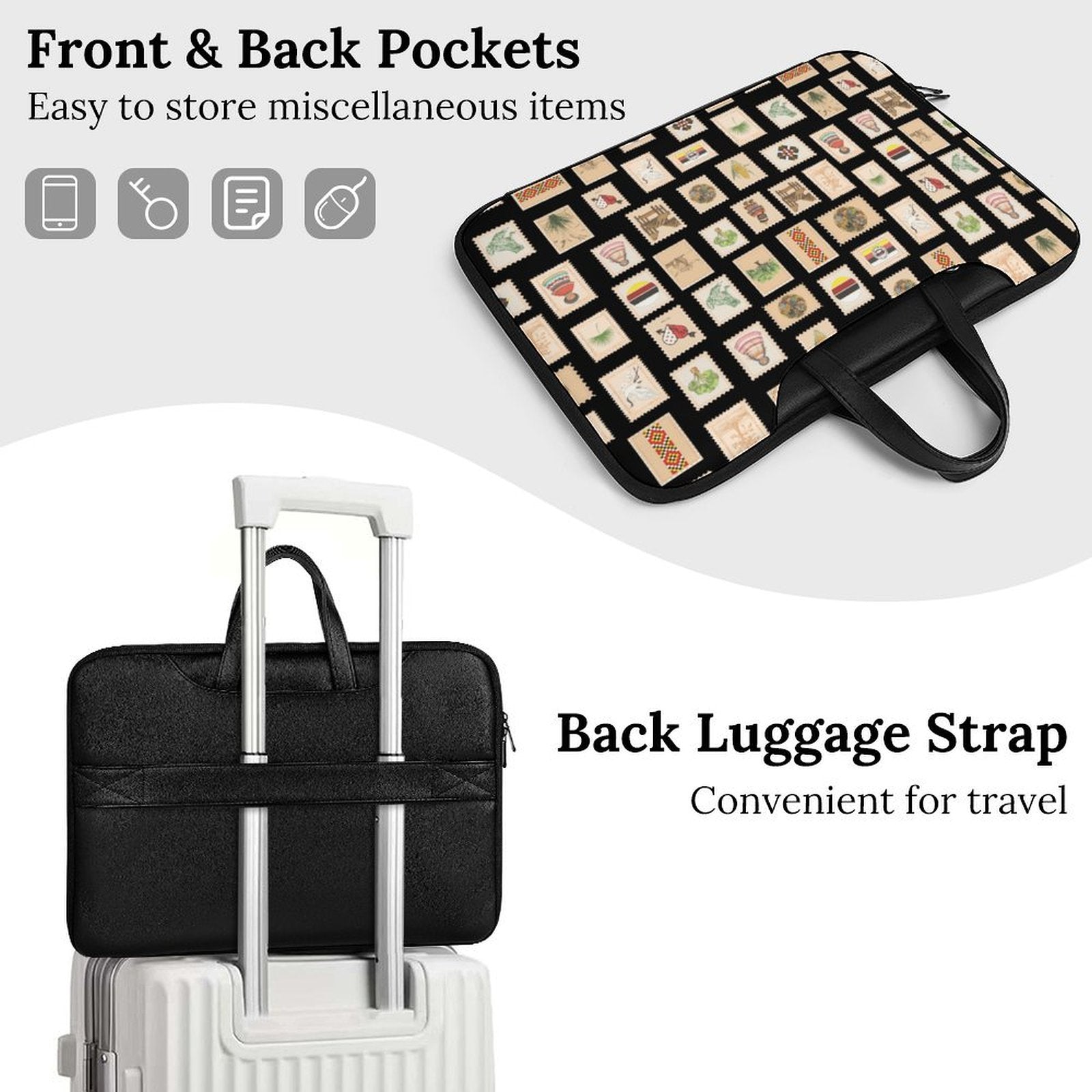 Postage PU Leather Laptop Bag 42x30.5cm