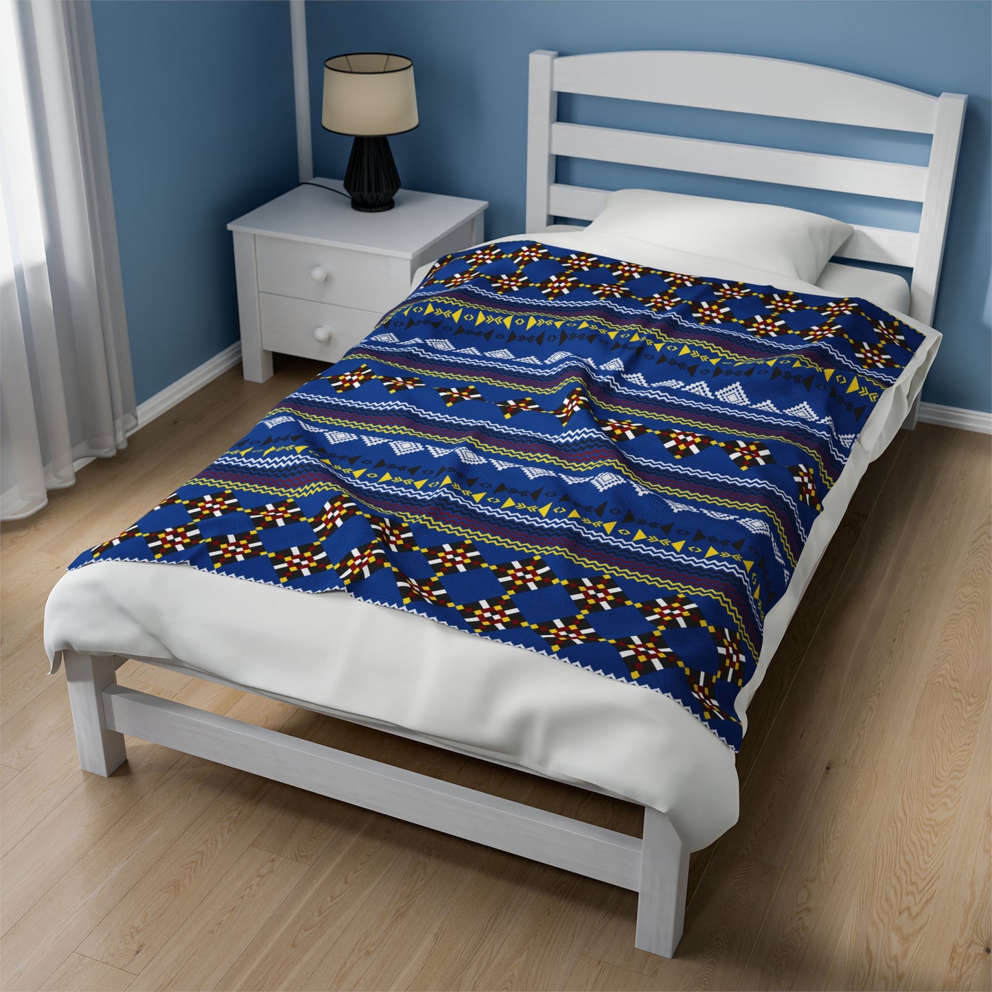 Blue Velveteen Plush Wayne OneShop Blanket