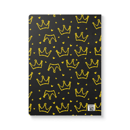 Crown Print Softcover Journal | Stylish Notebook for Notes, Gifts, Diaries, Sketchnotes, Royalty Theme