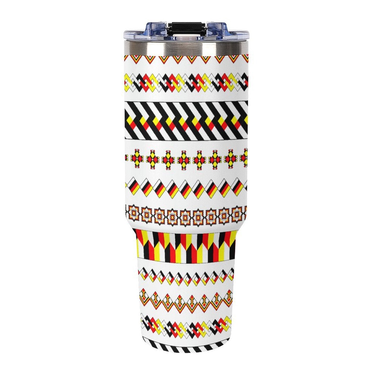 White 40oz Tumbler with Multi-Color Handle