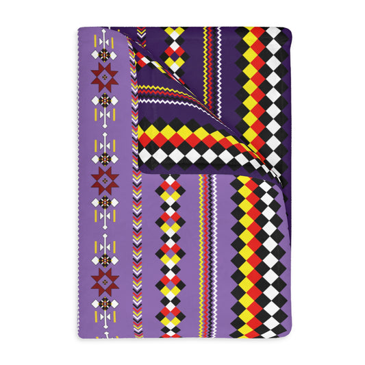 Purple Velveteen Microfiber Blanket - Two-Sided