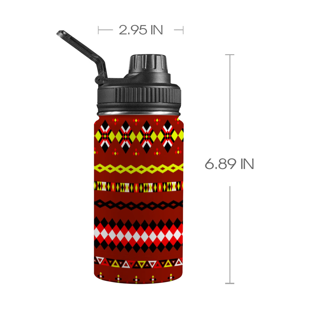 Dark Red Kids Water Bottle with Chug Lid (12 oz)