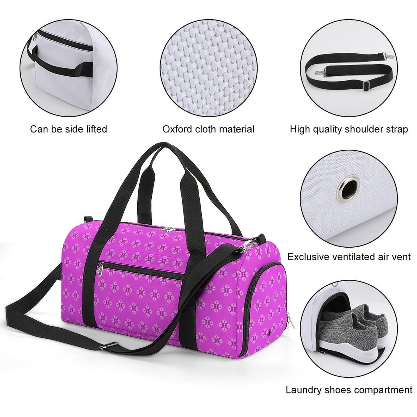 Pink & Purple Diamond - Pink Gym Bag