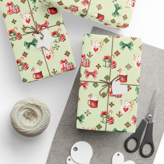 Holiday Wrapping Paper | Festive Gift Wrap, Christmas Packaging, Birthday Wrap, Floral Design, Seasonal Decor