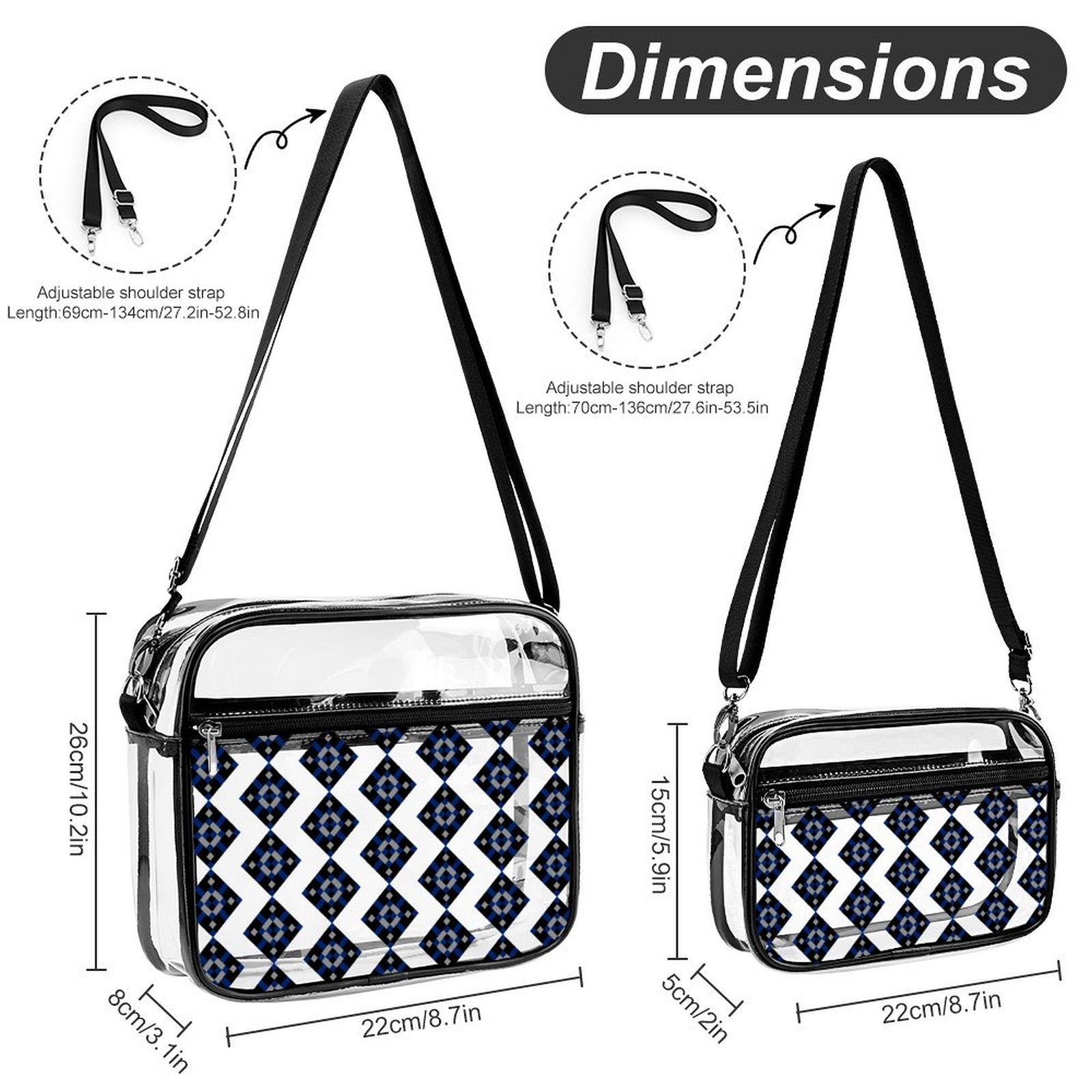 2-Piece Clear Satchel Bag Set DC2