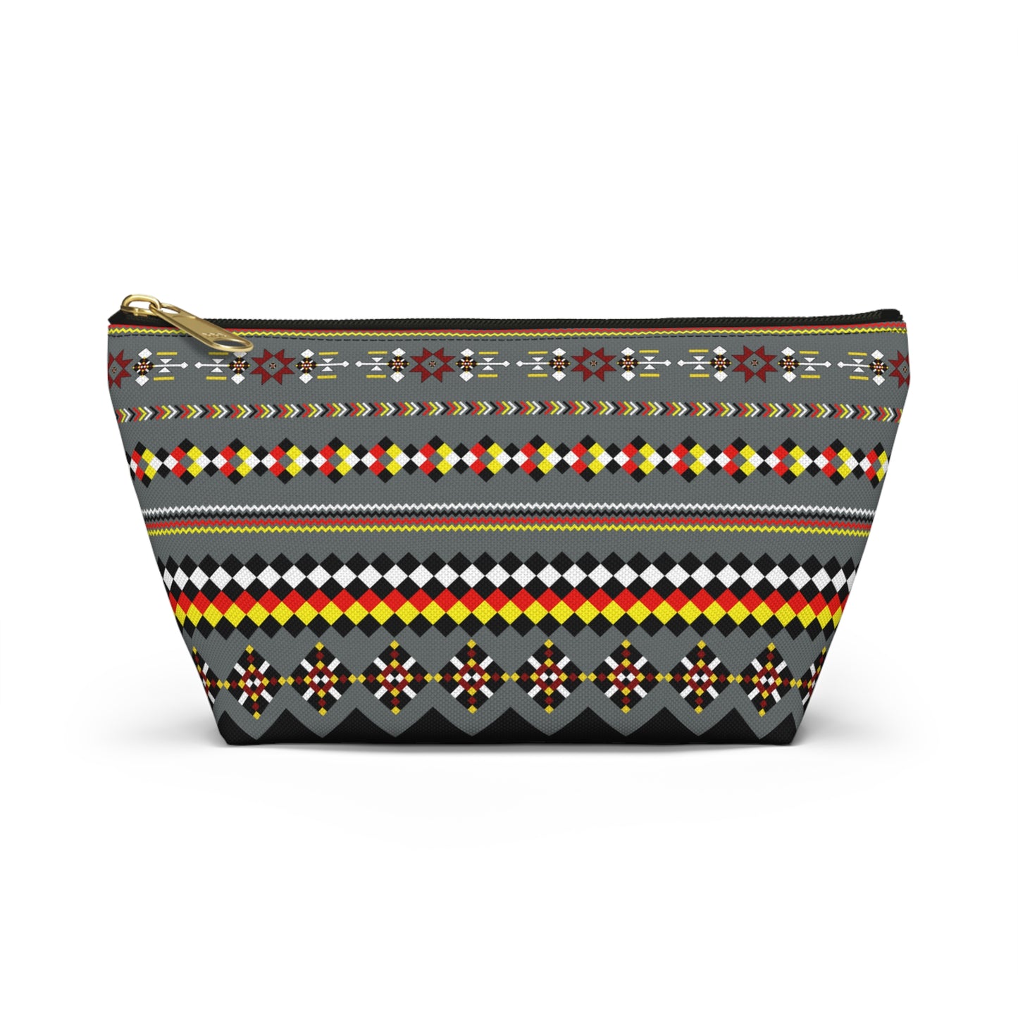 Dark Grey Colorful Accessory Pouch, Versatile Makeup Bag, Travel Organizer, Unique Gift for Her, Bright Patterned Clutch, Festival Essentials