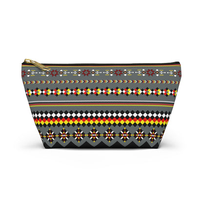 Dark Grey Colorful Accessory Pouch, Versatile Makeup Bag, Travel Organizer, Unique Gift for Her, Bright Patterned Clutch, Festival Essentials