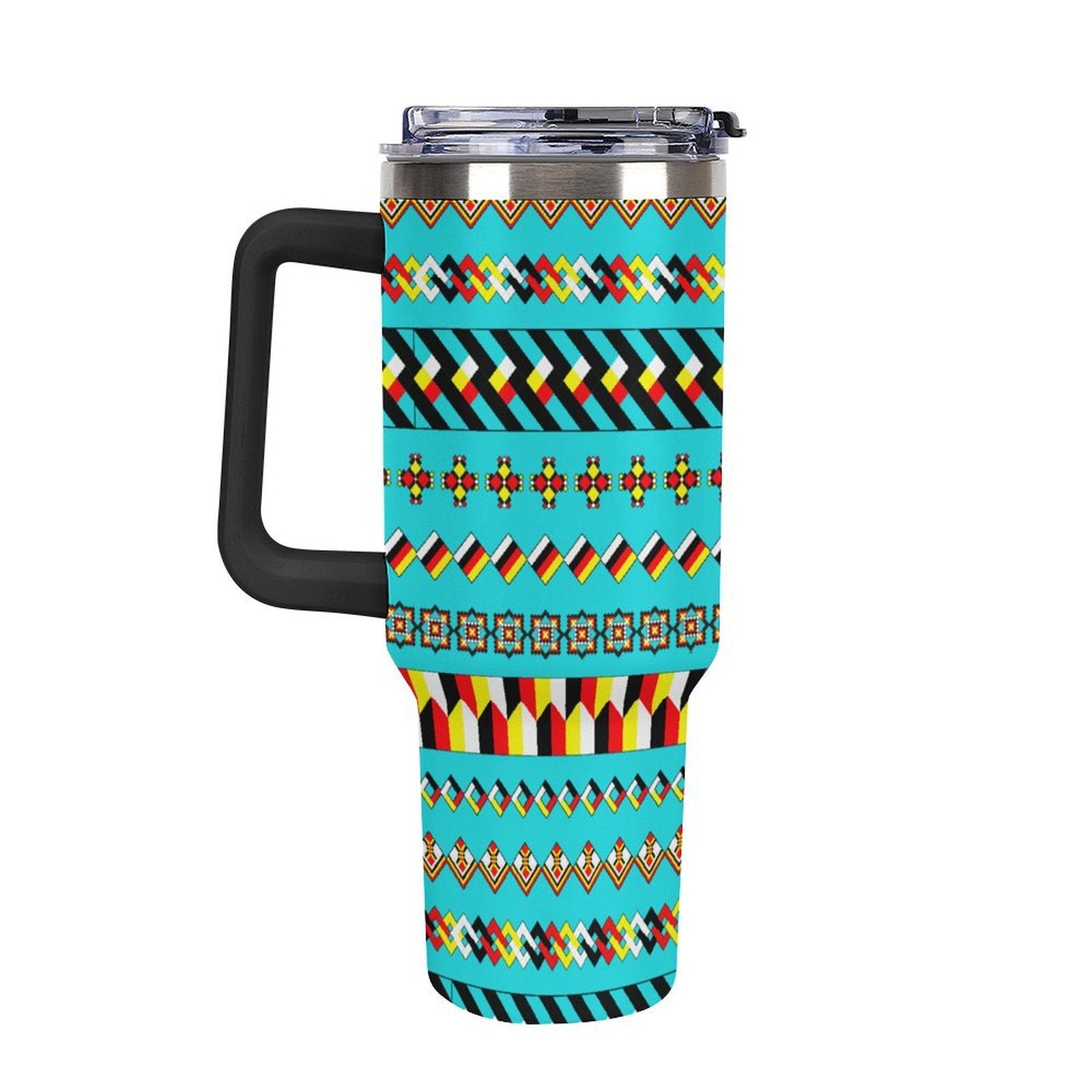 Teal 40oz Tumbler with Multi-Color Handle