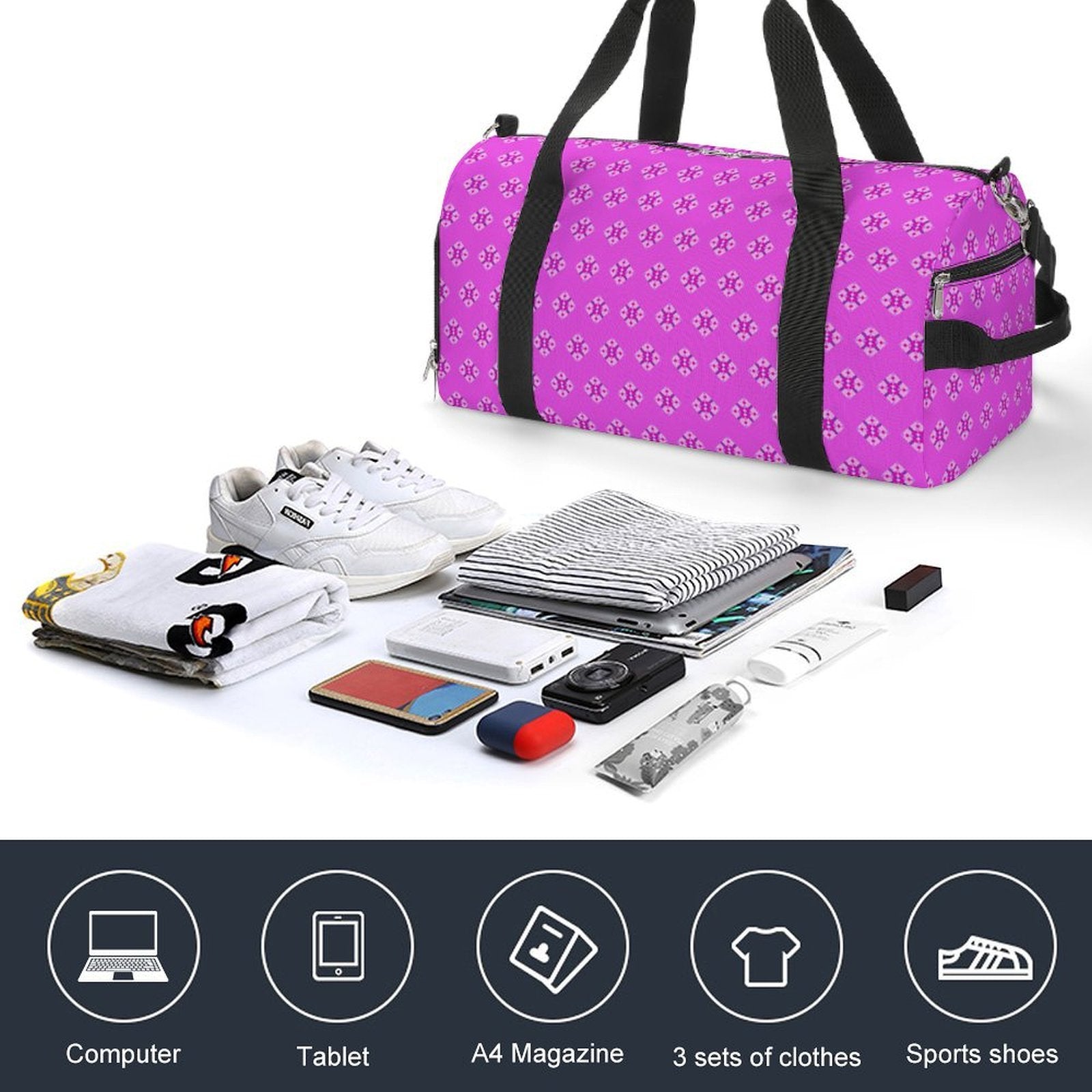 Pink & Purple Diamond - Pink Gym Bag
