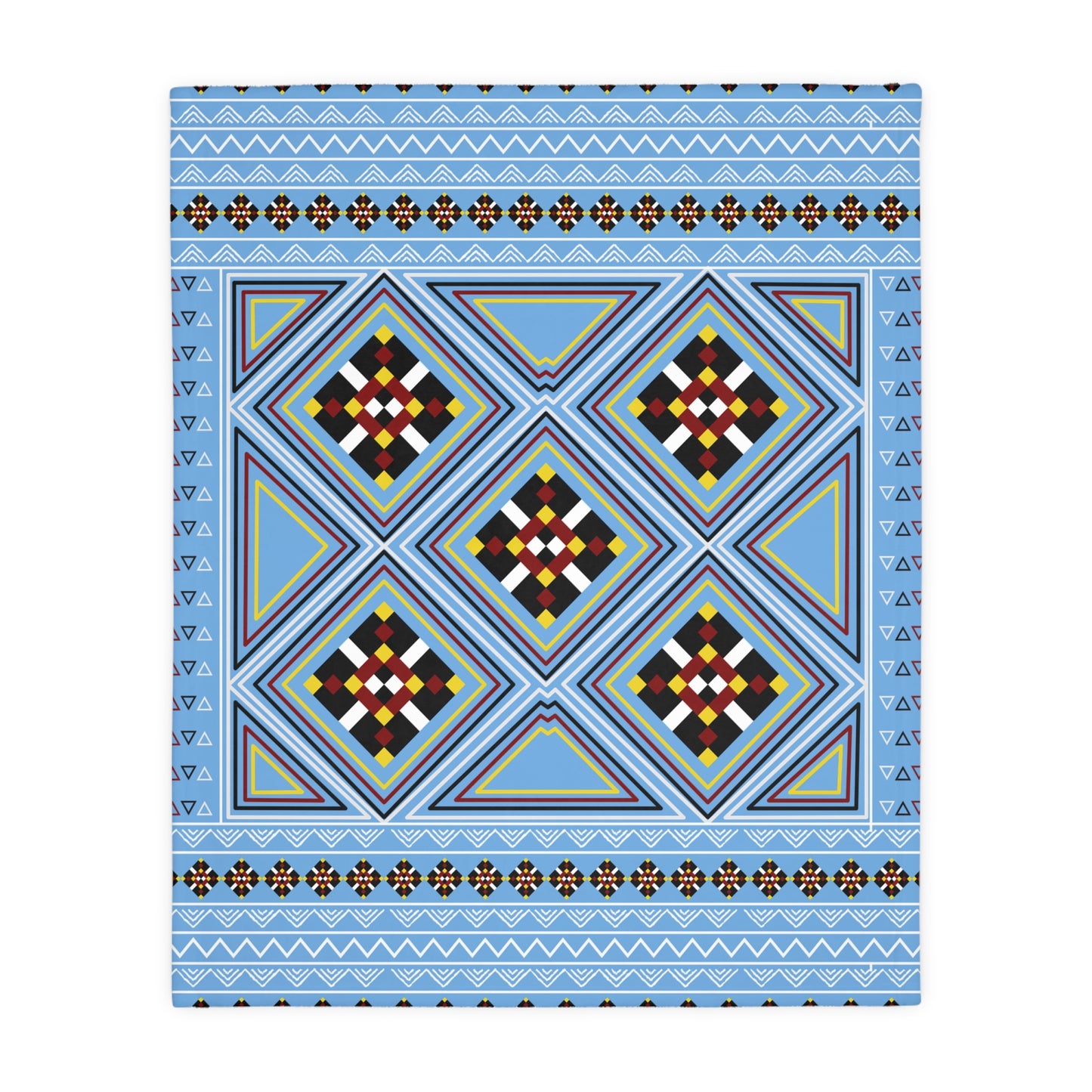 Blue Velveteen Microfiber Blanket (Two-sided print)
