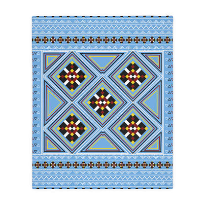 Blue Velveteen Microfiber Blanket (Two-sided print)