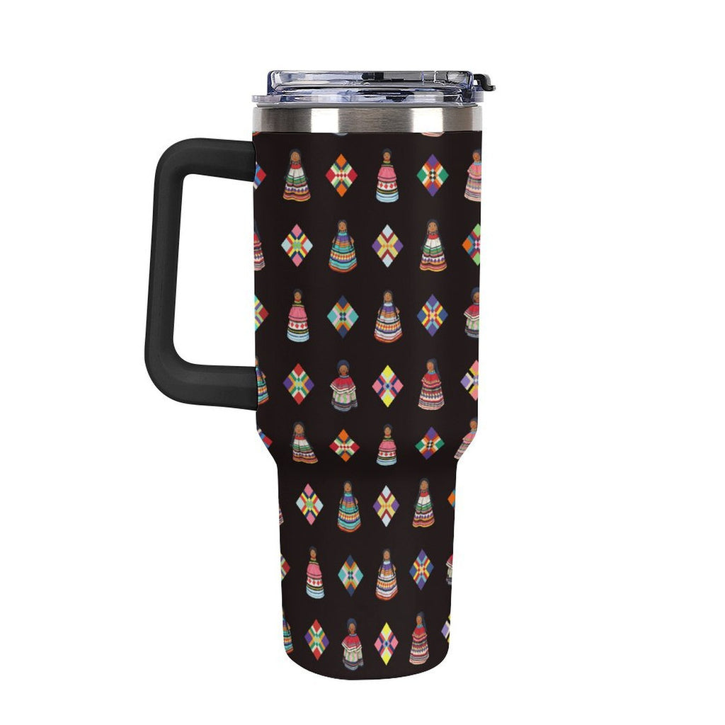 Dolls & Diamonds 40oz Tumbler with Multi-Color Handle