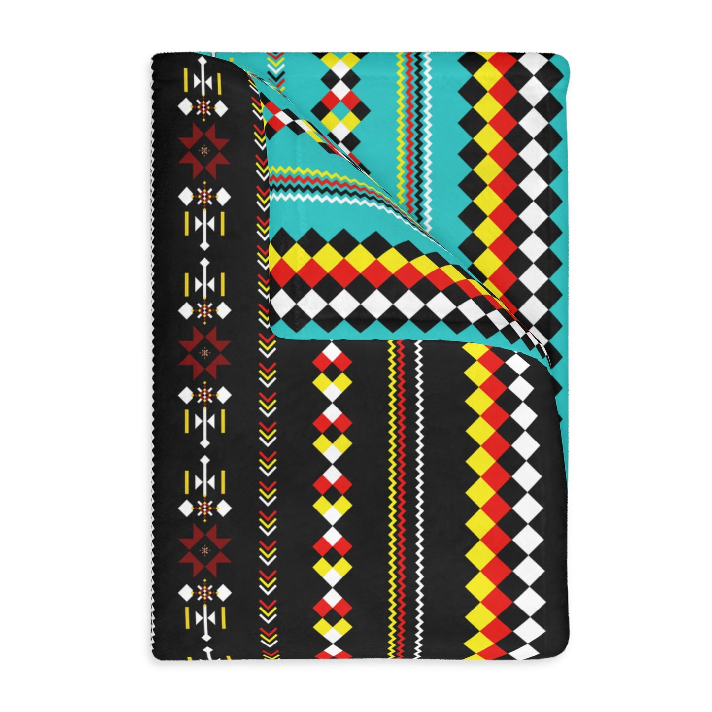 Turquoise Velveteen Microfiber Blanket - Two-Sided