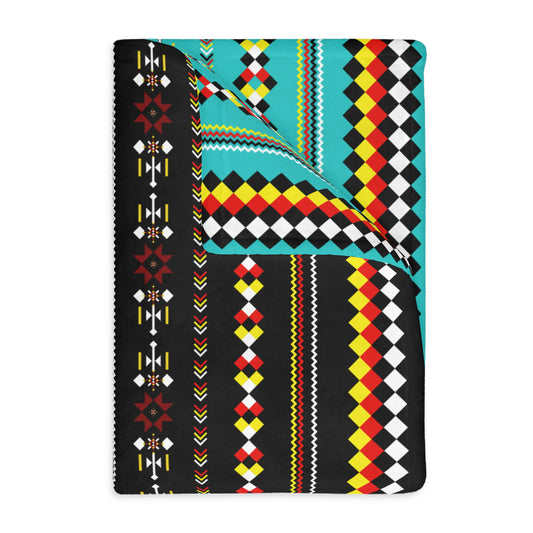 Turquoise Velveteen Microfiber Blanket - Two-Sided