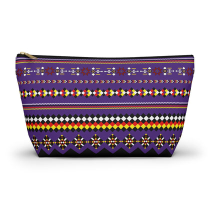 Purple Accessory Pouch, Versatile Makeup Bag, Travel Organizer, Unique Gift for Her, Bright Patterned Clutch, Festival Essentials