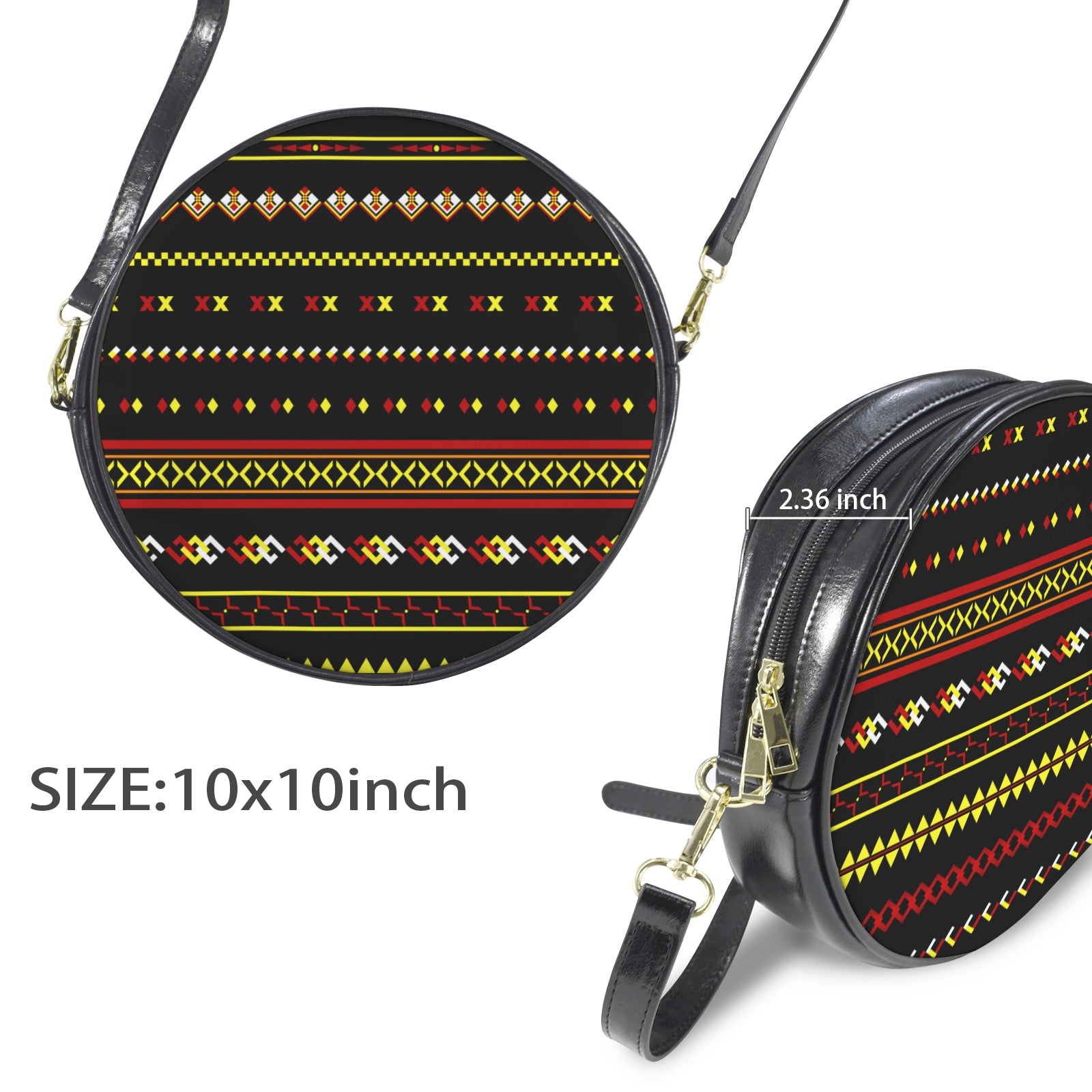 Patchwork Round Sling Bag-Large