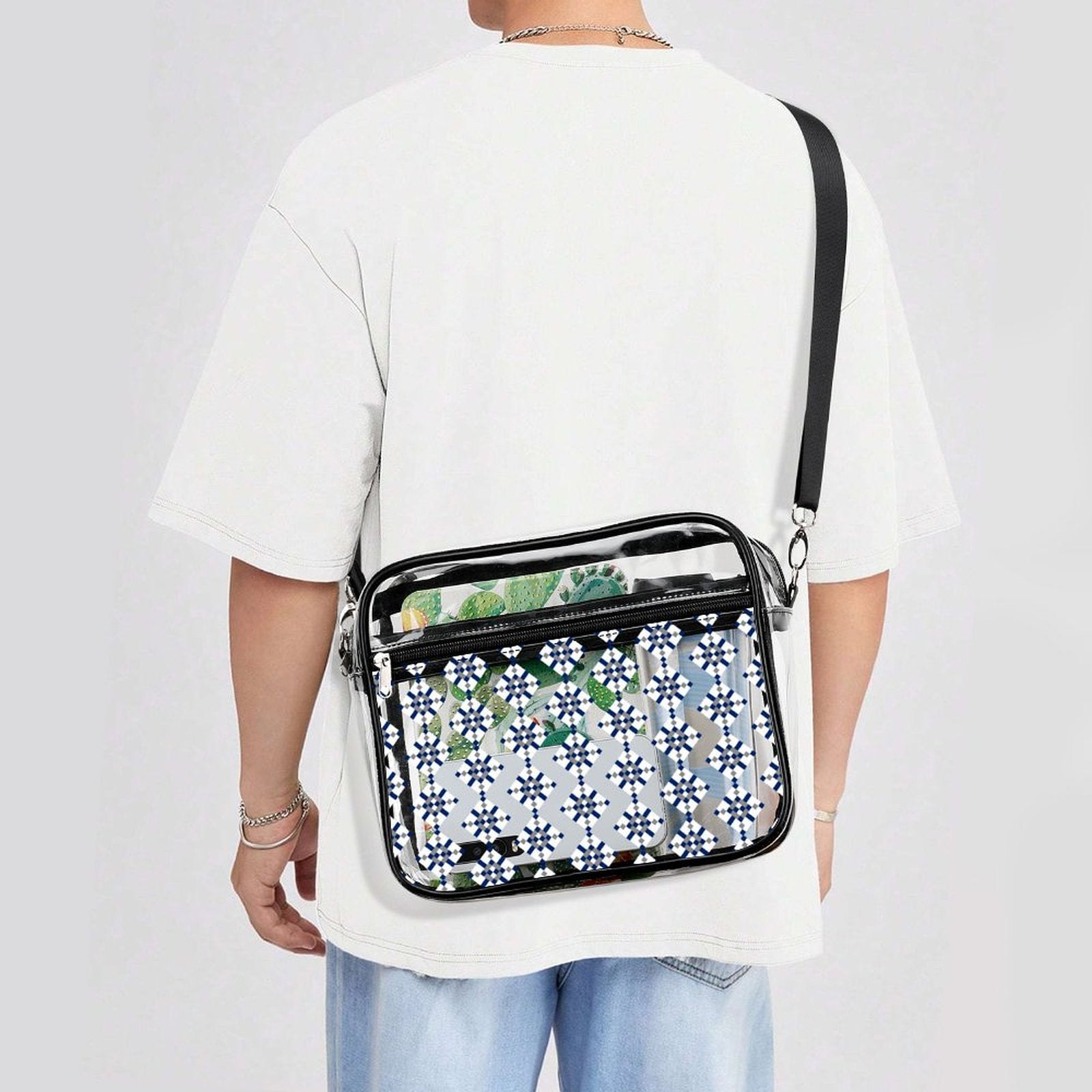 2-Piece Clear Satchel Bag Set DC1