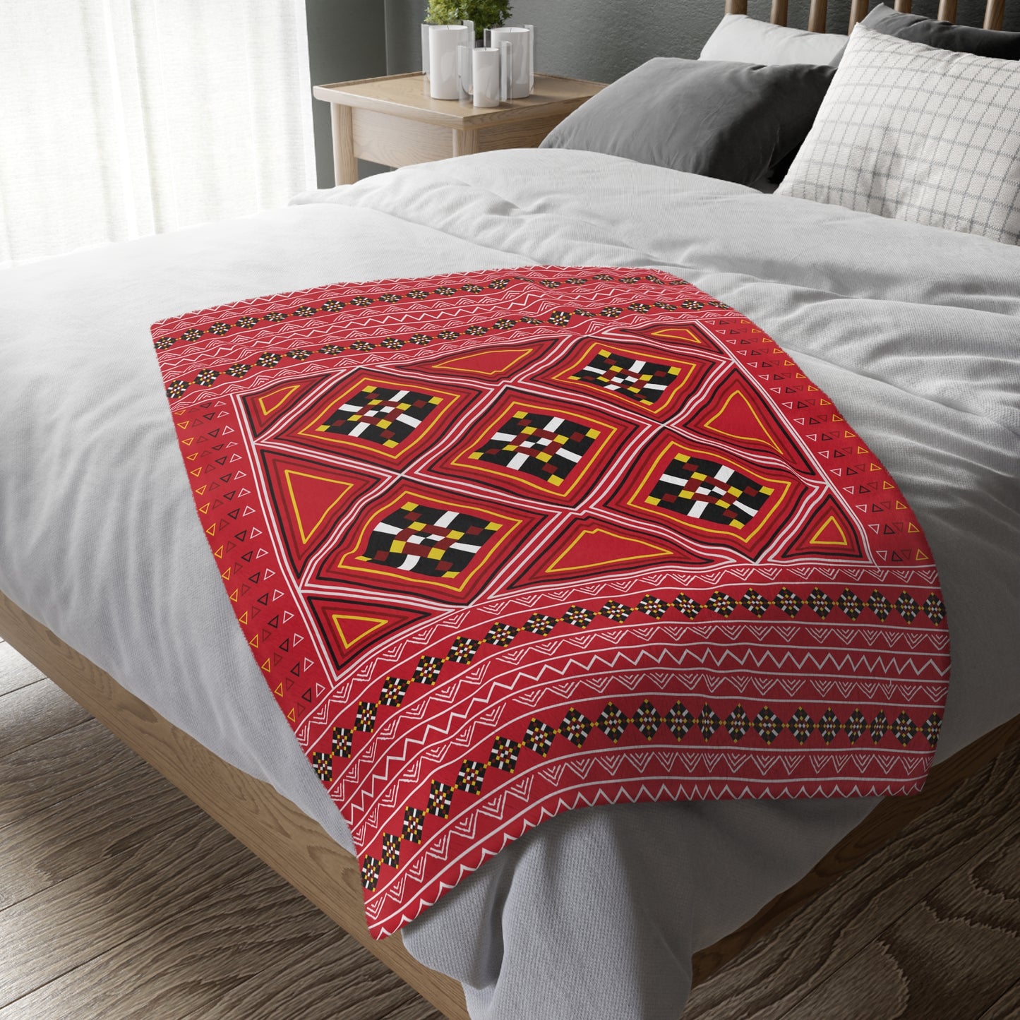 Red Velveteen Microfiber Blanket (Two-sided print)