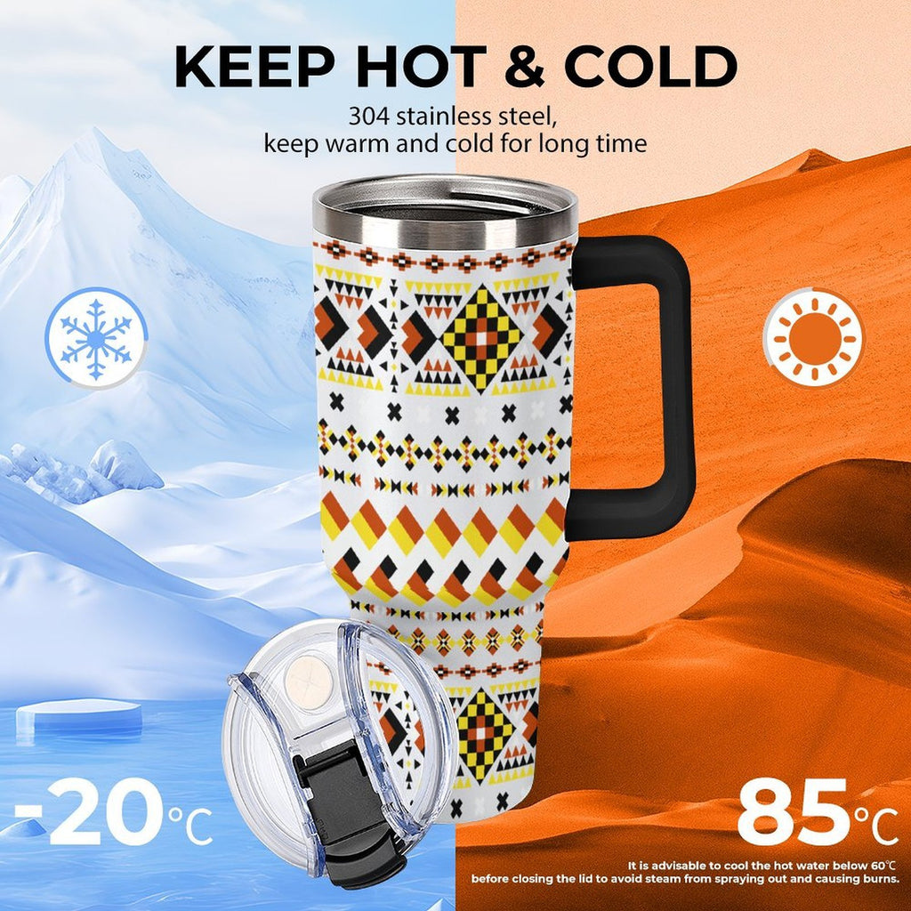 Tribal 40oz Tumbler with Multi-Color Handle