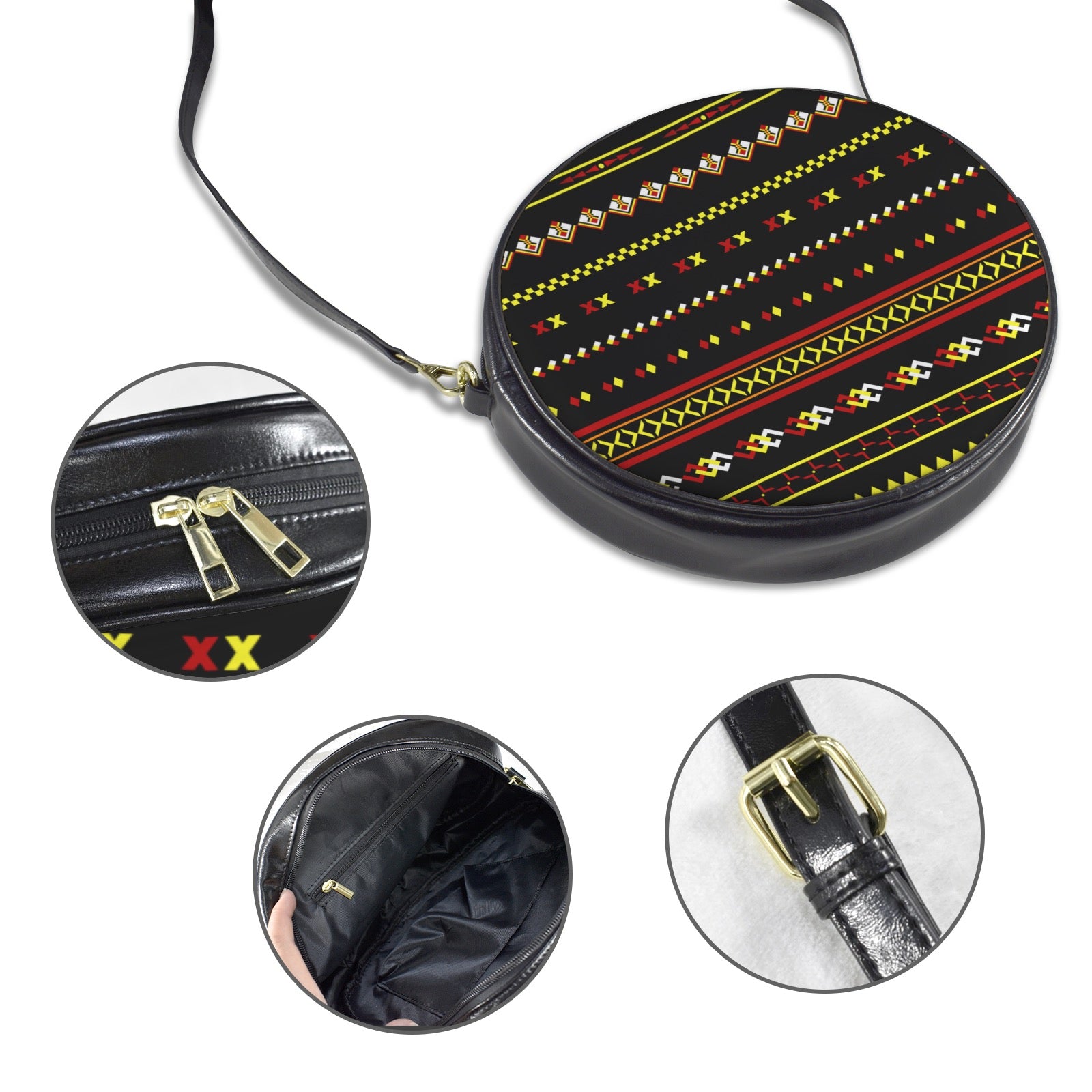 Patchwork Round Sling Bag-Large