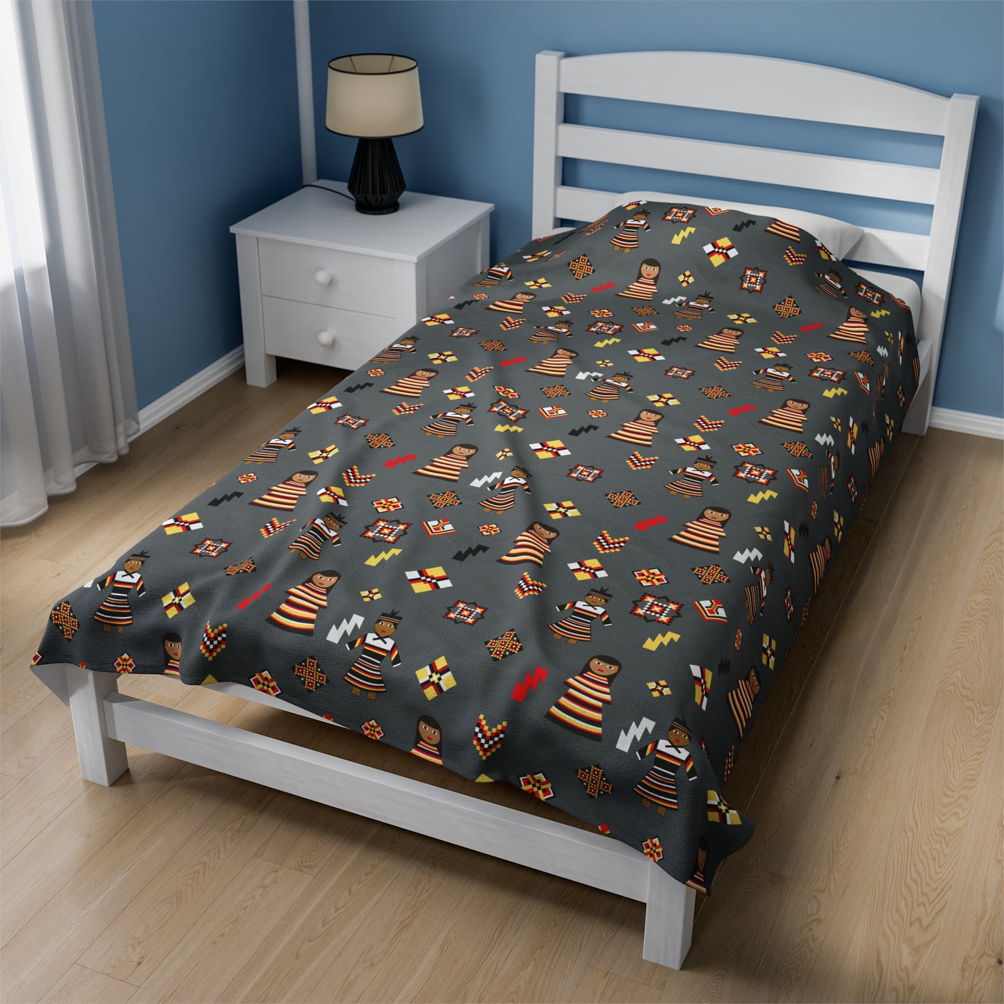 Seminole Dolls Velveteen Plush Blanket GREY