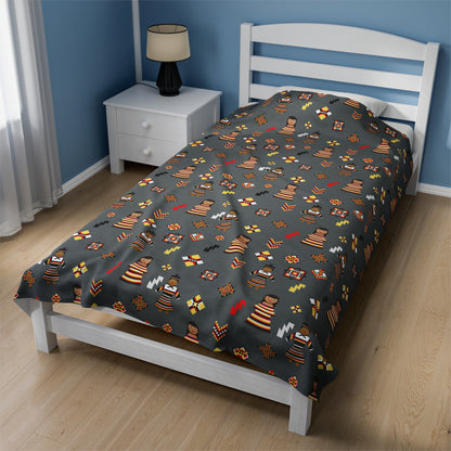Seminole Dolls Velveteen Plush Blanket GREY
