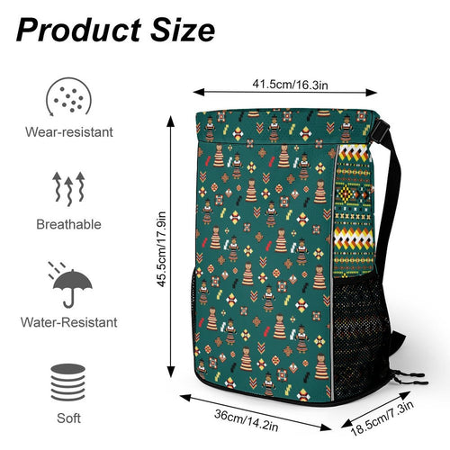 Dark Teal Sports Drawstring Bag